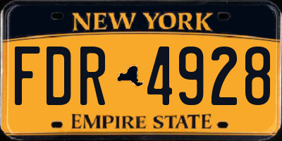 NY license plate FDR4928