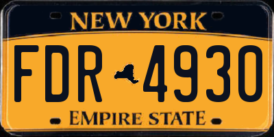 NY license plate FDR4930