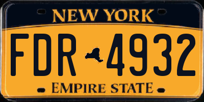 NY license plate FDR4932