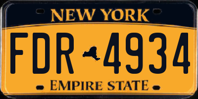 NY license plate FDR4934
