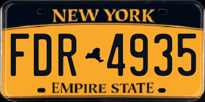 NY license plate FDR4935