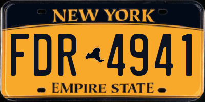 NY license plate FDR4941