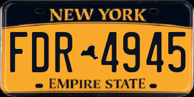 NY license plate FDR4945