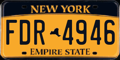 NY license plate FDR4946