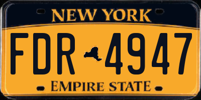 NY license plate FDR4947