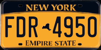 NY license plate FDR4950