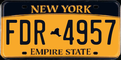 NY license plate FDR4957