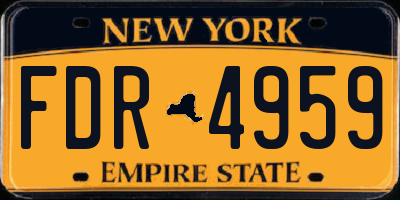 NY license plate FDR4959
