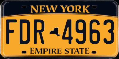 NY license plate FDR4963