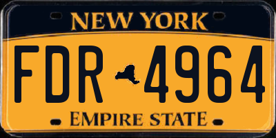 NY license plate FDR4964