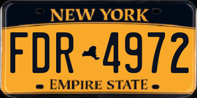 NY license plate FDR4972