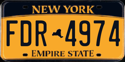 NY license plate FDR4974