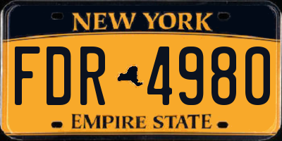 NY license plate FDR4980