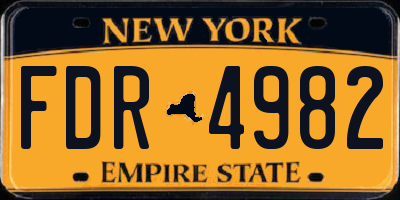 NY license plate FDR4982