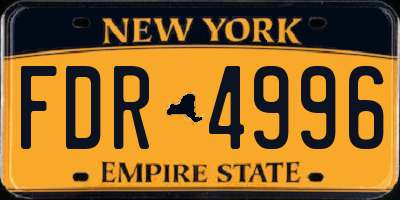 NY license plate FDR4996
