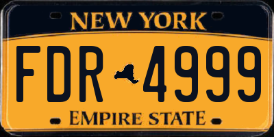 NY license plate FDR4999