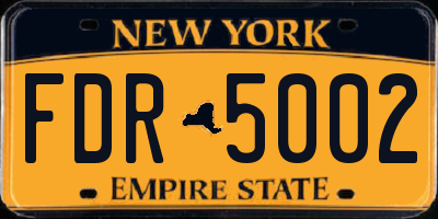 NY license plate FDR5002