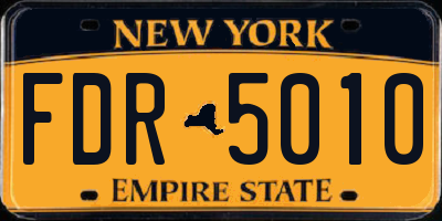 NY license plate FDR5010