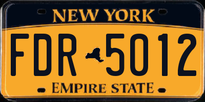NY license plate FDR5012
