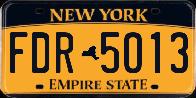 NY license plate FDR5013