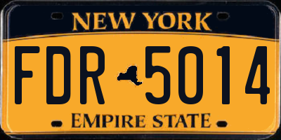NY license plate FDR5014