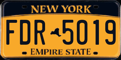 NY license plate FDR5019
