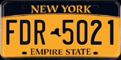 NY license plate FDR5021
