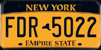 NY license plate FDR5022