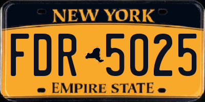 NY license plate FDR5025