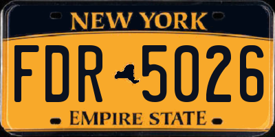 NY license plate FDR5026