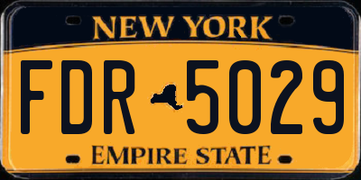 NY license plate FDR5029