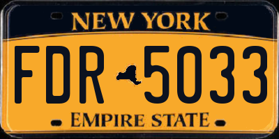 NY license plate FDR5033