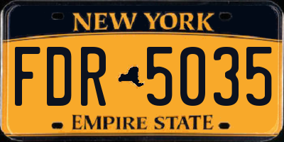 NY license plate FDR5035