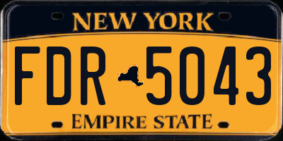 NY license plate FDR5043