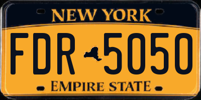NY license plate FDR5050