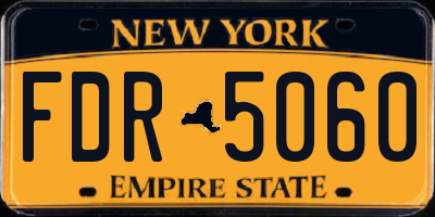 NY license plate FDR5060