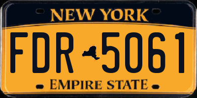 NY license plate FDR5061