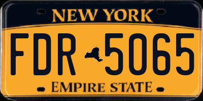 NY license plate FDR5065