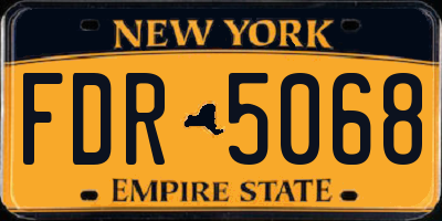 NY license plate FDR5068
