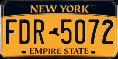 NY license plate FDR5072