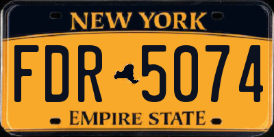 NY license plate FDR5074