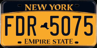 NY license plate FDR5075