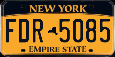 NY license plate FDR5085
