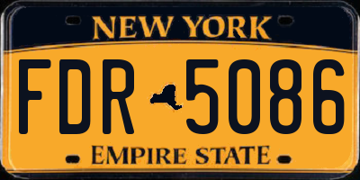 NY license plate FDR5086