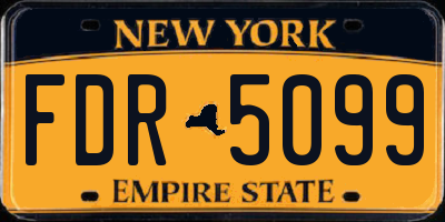 NY license plate FDR5099