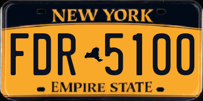 NY license plate FDR5100