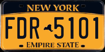 NY license plate FDR5101