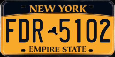 NY license plate FDR5102