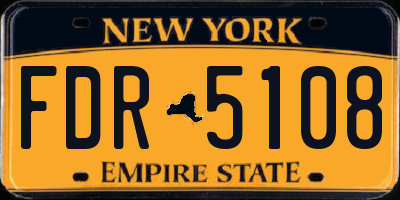 NY license plate FDR5108