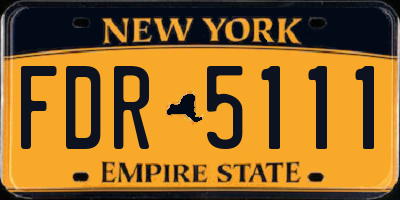 NY license plate FDR5111